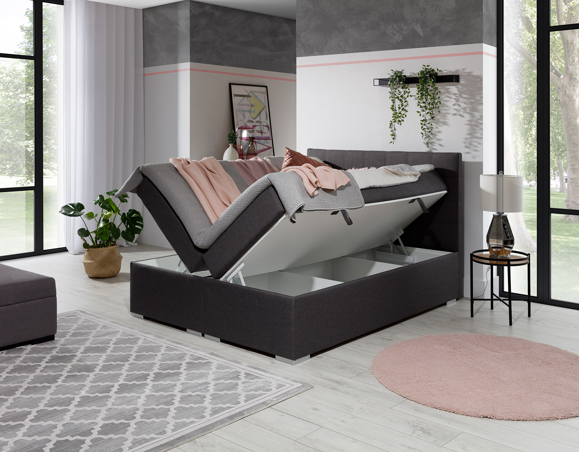 Boxspring postel ALICE, prostor úložný